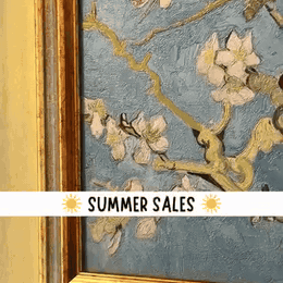 gif — Quadro Van Gogh «Mandorlo in Fiore» con cornice dorata