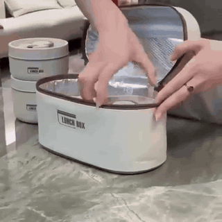 gif — Portapranzo Termico Impilabile in Acciaio Inox – Set da 4 Contenitori con Borsa