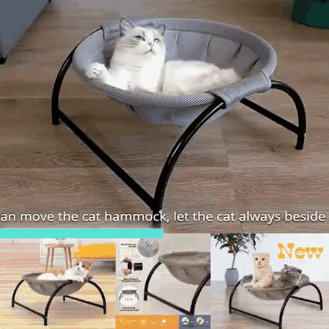 gif — Amaca per Gatti e Cani Autoportante – Cuccia Sollevata, Sfoderabile e Lavabile