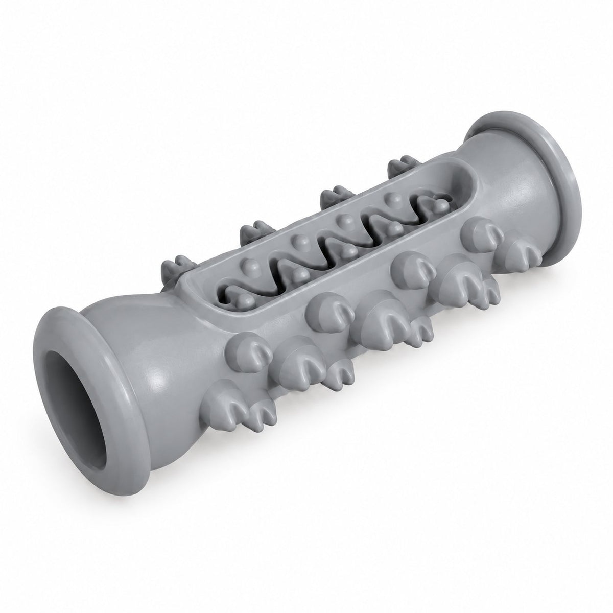 couleur Grigio — Osso Spazzolino per Cani – Gioco da Masticare in Gomma Naturale con Scanalatura per Dentifricio