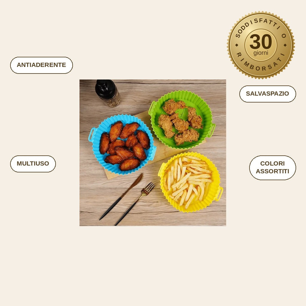infographie — Set 8 Stampini in Silicone Antiaderente per Friggitrice ad Aria
