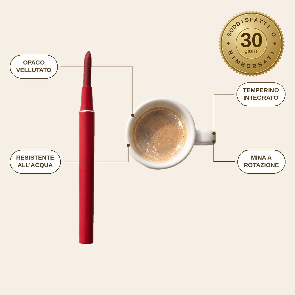 infographie — Matita Rossetto Opaca Lunga Tenuta – 1 + 1 in Omaggio