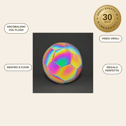 infographie — Pallone olografico taglia 5 – effetto arcobaleno con il flash