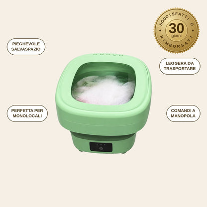 infographie — Mini Lavatrice Pieghevole Portatile 8 L con Centrifuga