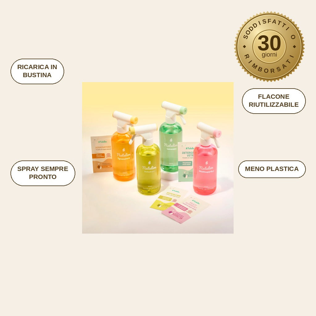 infographie — Kit 4 flaconi spray ricaricabili