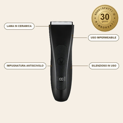 infographie — DermaTrim™ Rifinitore Corpo Ricaricabile