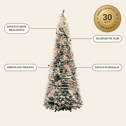 infographie — Albero di Natale Innevato Slim – 180 cm