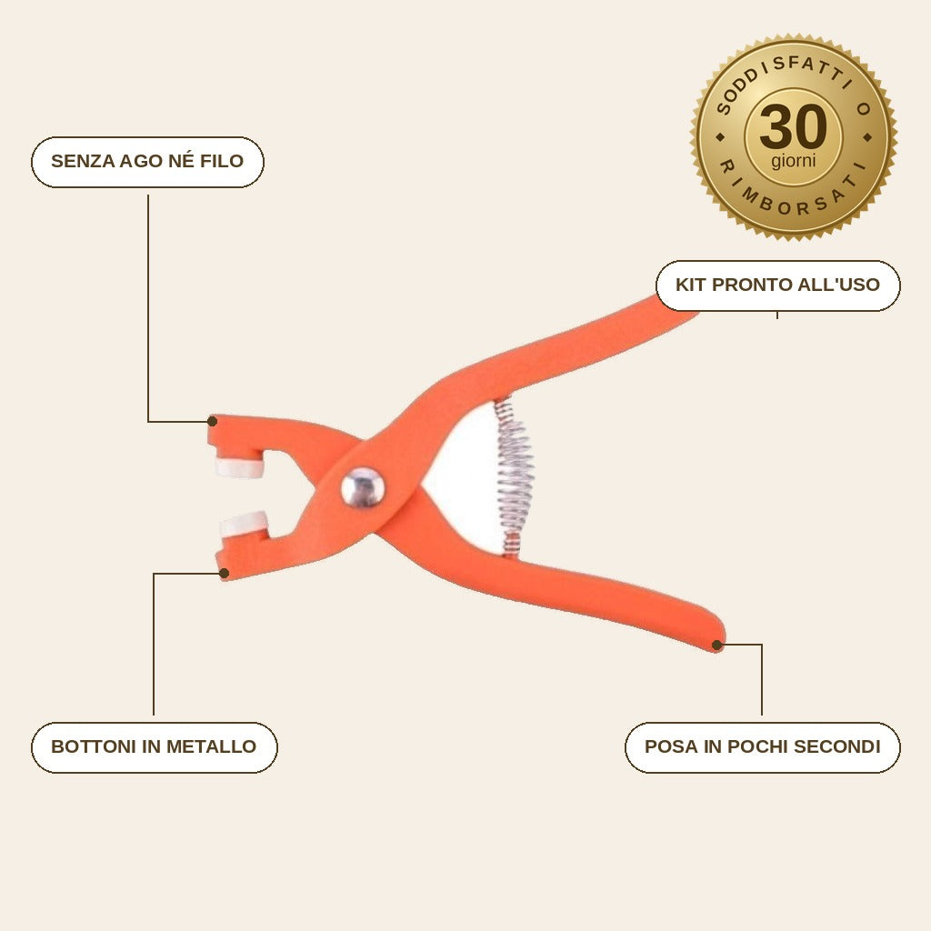 infographie — Pinza per Bottoni a Pressione – Kit Completo con Bottoni in Metallo