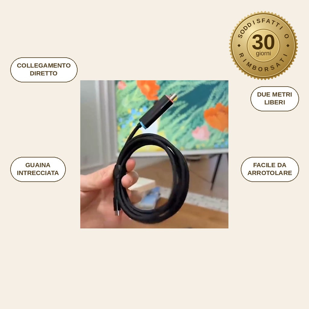 infographie — Cavo USB-C HDMI 2M – Dal Telefono alla TV