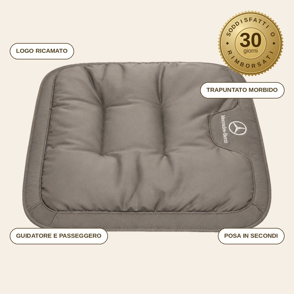 infographie — Cuscino Sedile Auto Personalizzato con Logo Ricamato