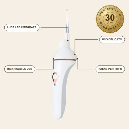 infographie — OtoLux™ – Pulitore Auricolare Elettrico con Luce LED