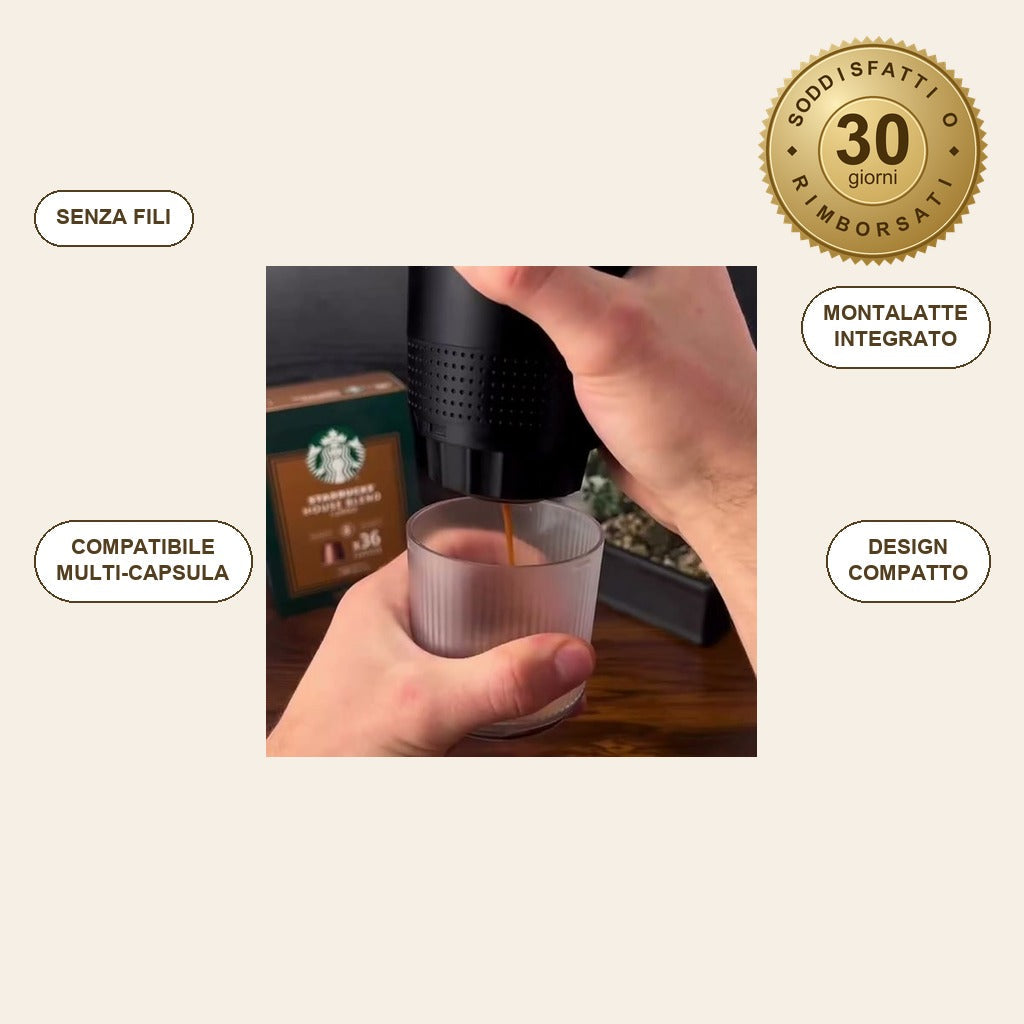 infographie — Macchina da Caffè Portatile CaffèVia™ – Espresso Ovunque, Senza Fili
