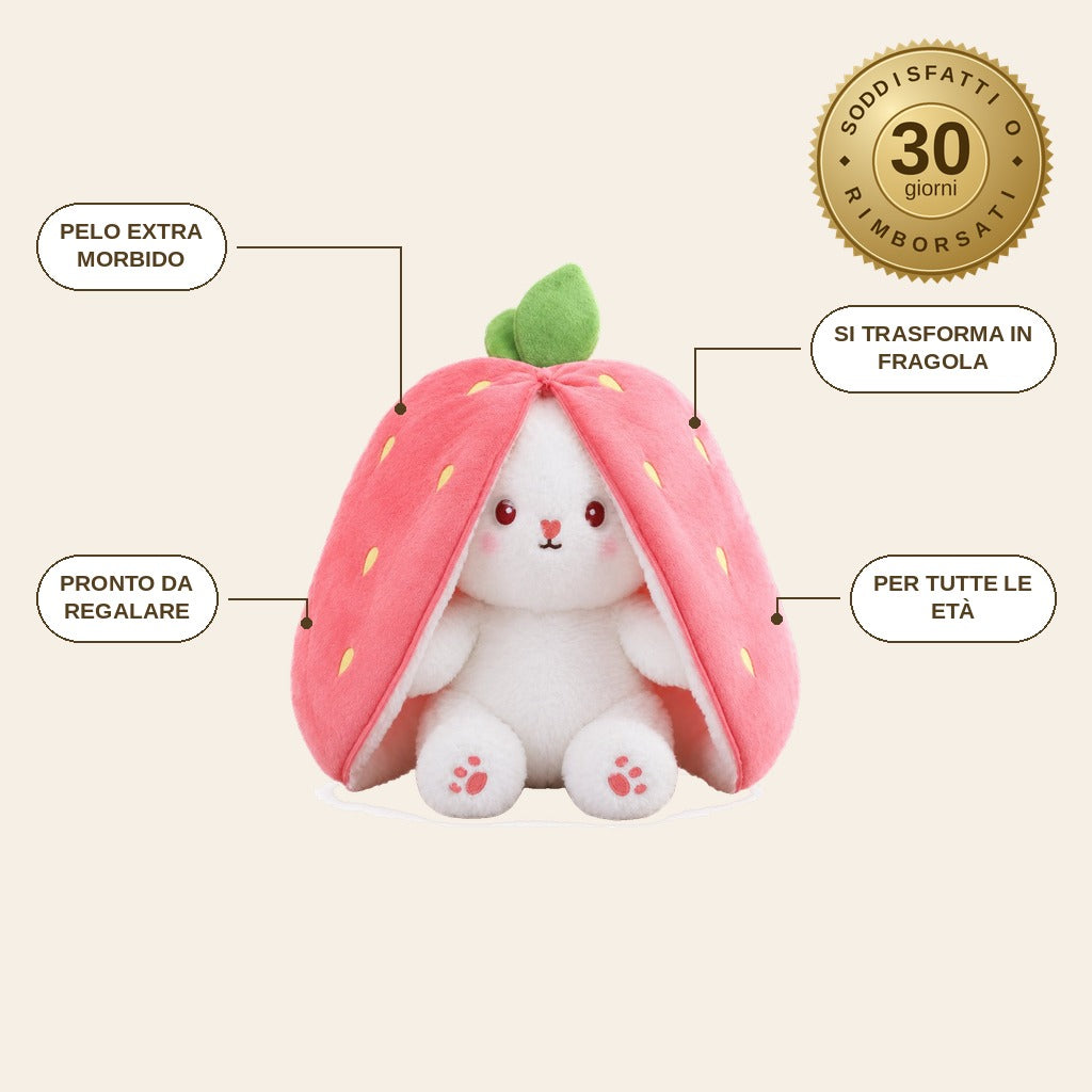 infographie — Coniglietto Fragola Reversibile – Peluche 2 in 1