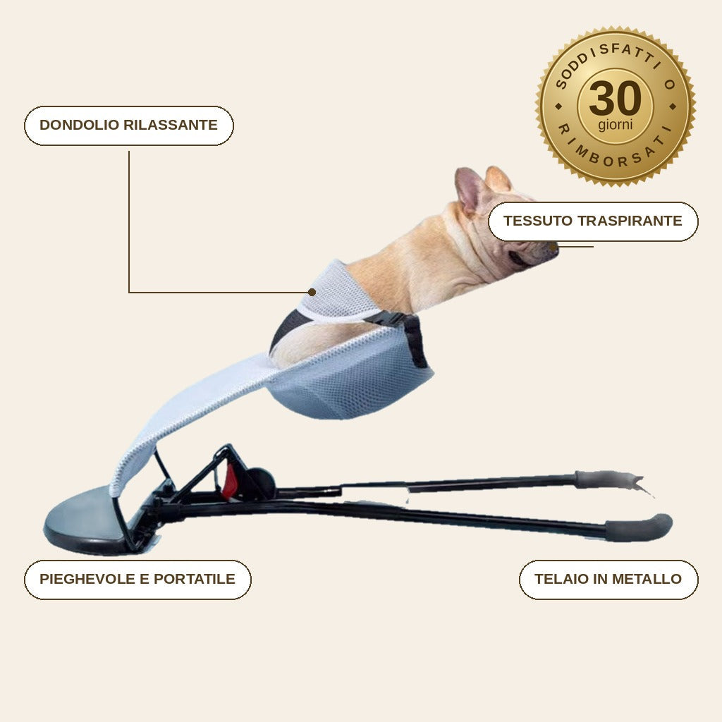 infographie — Amaca a Dondolo Pieghevole per Cani – Sdraio Rilassante fino a 12 kg