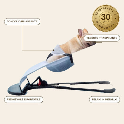 infographie — Amaca a Dondolo Pieghevole per Cani – Sdraio Rilassante fino a 12 kg