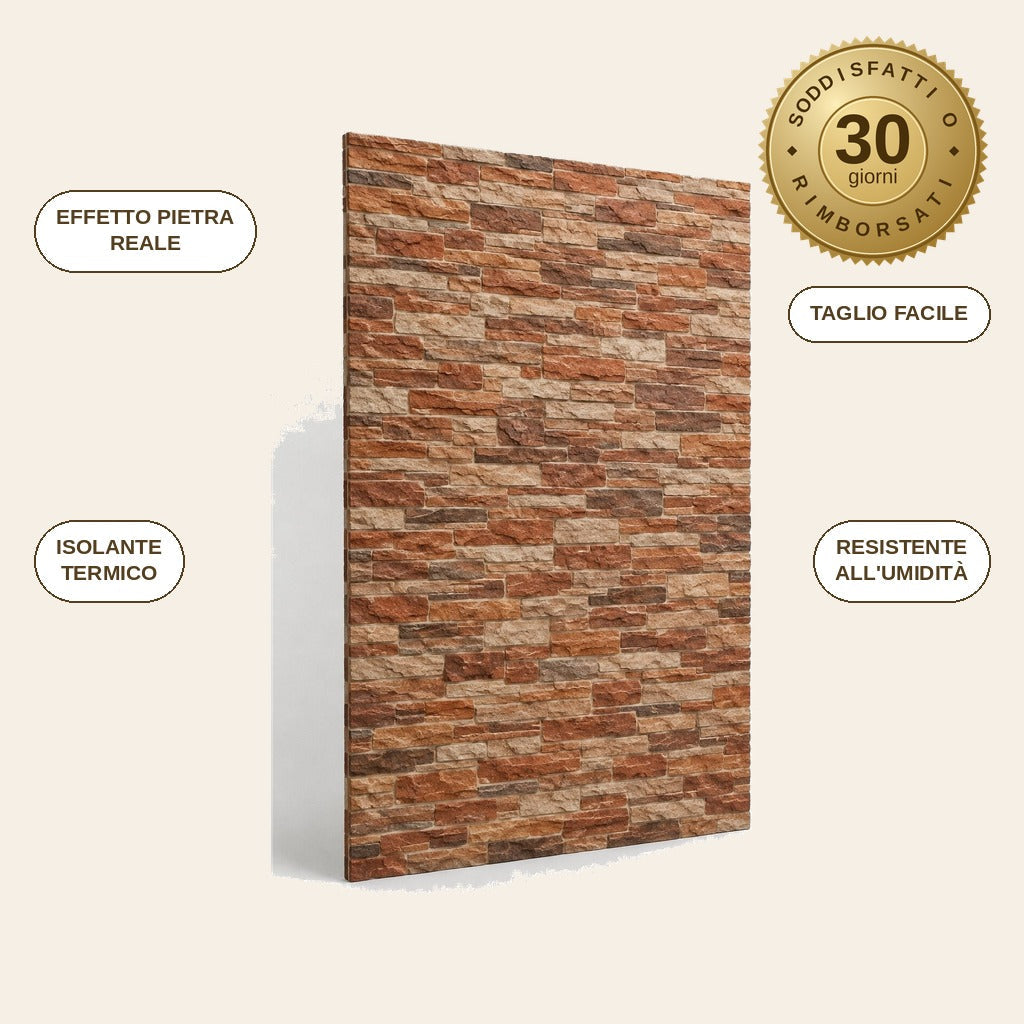 infographie — Pannelli 3D Effetto Pietra PietraDeco™ – Rivestimento Parete Autoadesivo