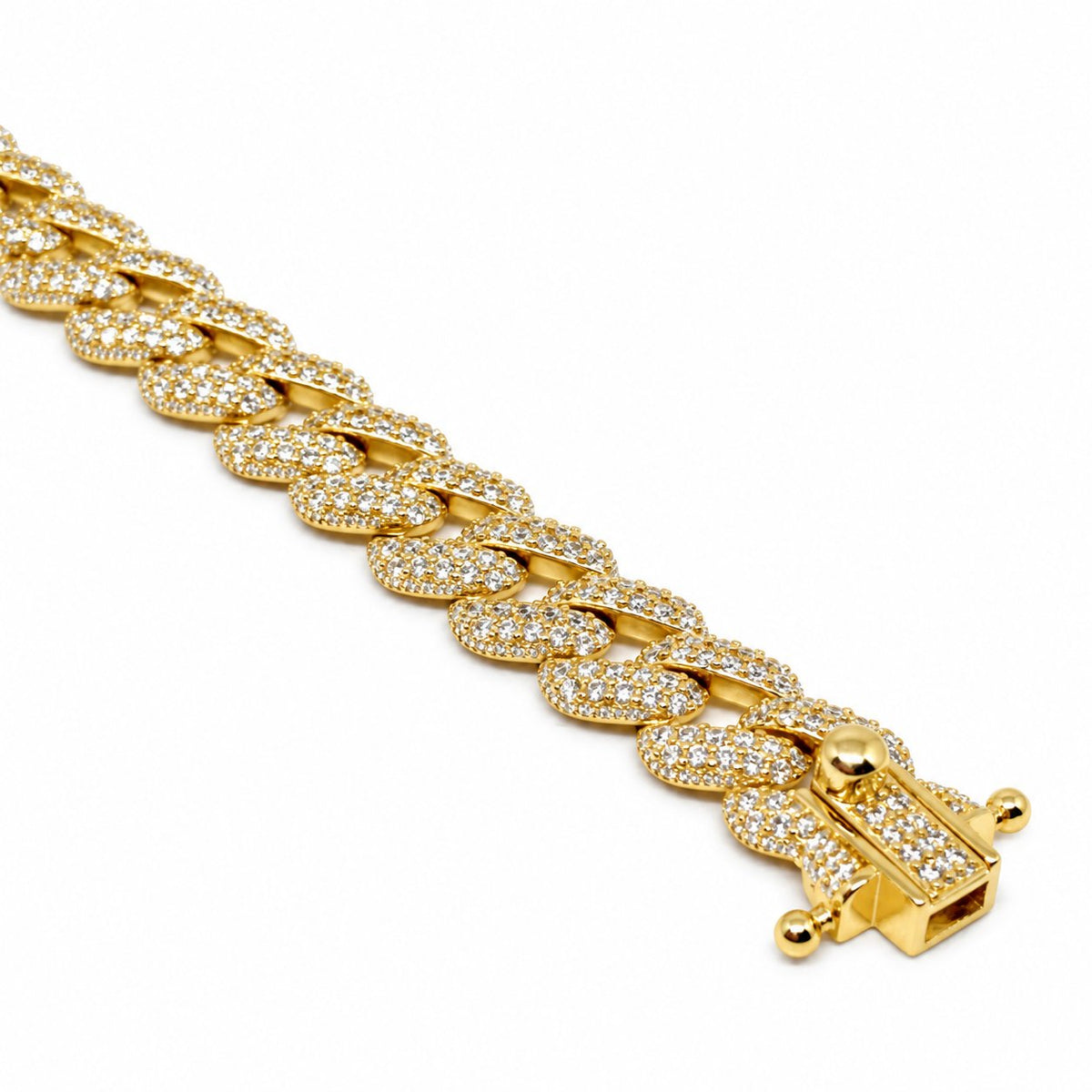 couleur Giallo — Bracciale Groumette Iced con Zirconi