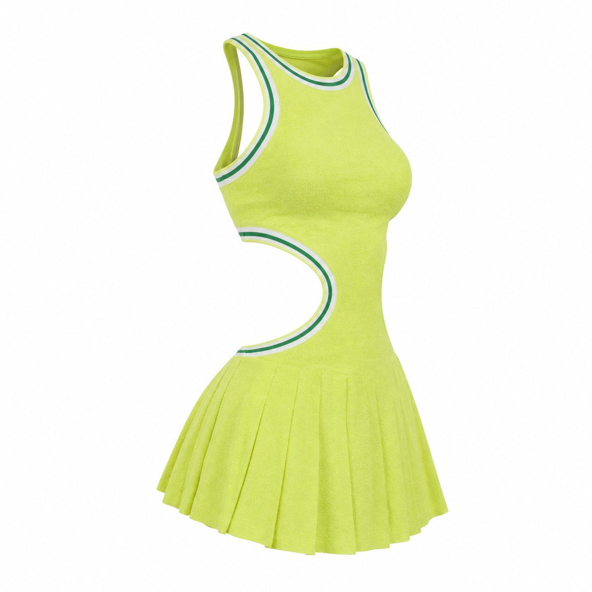 couleur Limone — Abito Tennis in Maglia con Schiena Scoperta