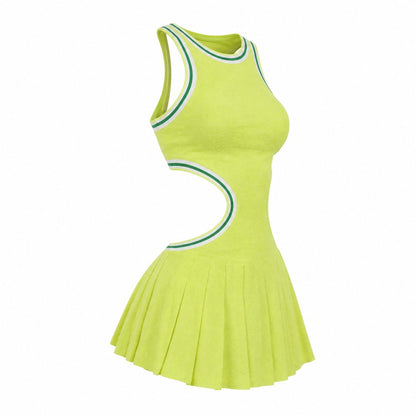 couleur Limone — Abito Tennis in Maglia con Schiena Scoperta