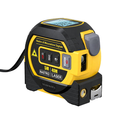 packshot — Metro Laser Digitale 3 in 1 – Telemetro 40 m + Metro a Nastro + Display LCD