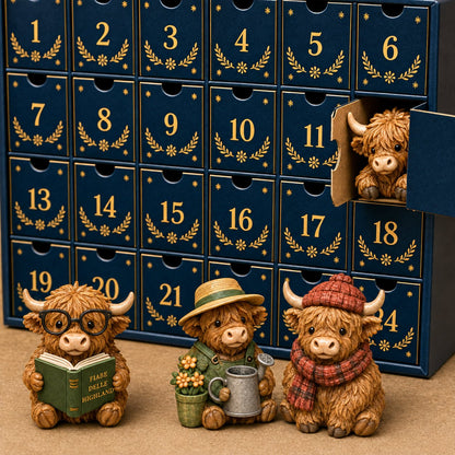 packshot — Calendario dell'Avvento Mucche Highland – 24 mini figure tutte diverse