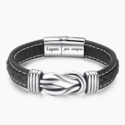 packshot — Bracciale in Pelle Intrecciata · Nodo dell'Infinito
