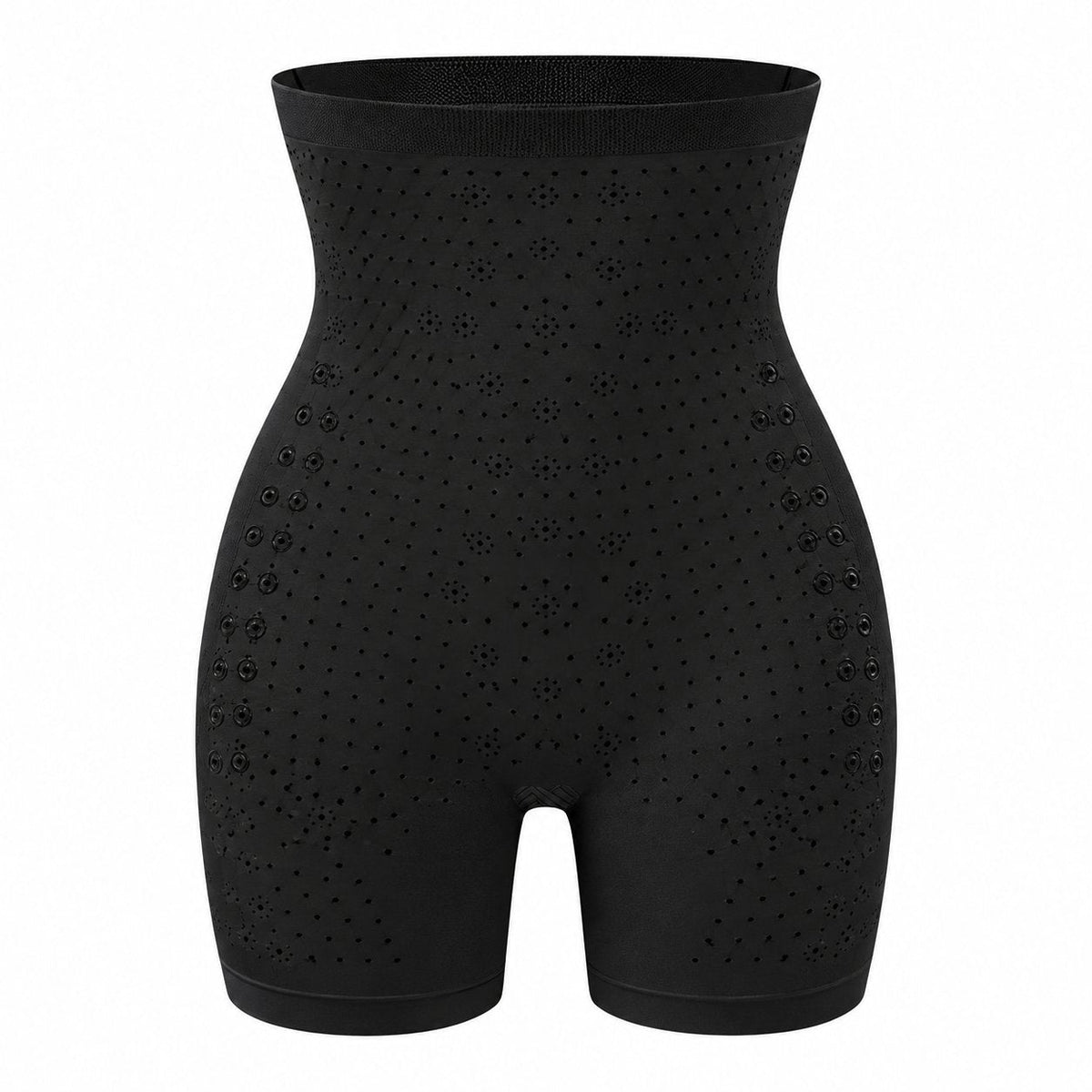 couleur Nero — Pantaloncino Modellante Invisibile a Vita Alta – Anti-Sfregamento Cosce
