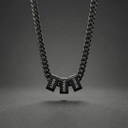 couleur Nero — Collana Uomo con Nomi Incisi – I nomi che porti con te