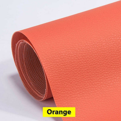 couleur Arancione — Toppa autoadesiva in similpelle – ripara divani, sedili e poltrone in pochi secondi