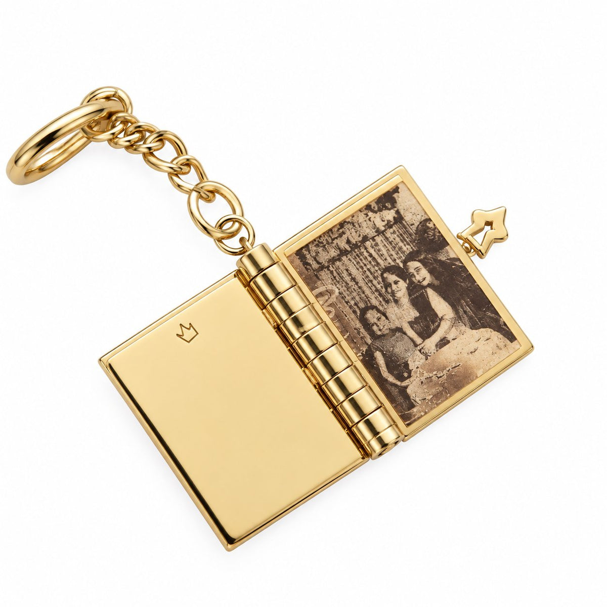 couleur Oro — Libro dell'Amore™ – Portachiavi Personalizzato con Foto, Nomi, Data e Canzone