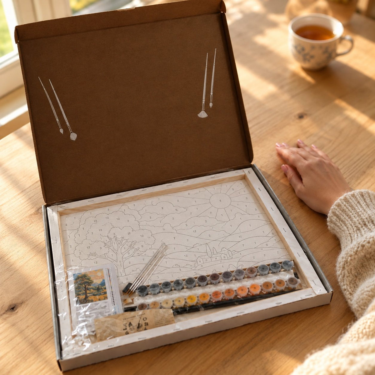 packshot — Kit Dipingi con i Numeri – Tela su Telaio in Legno, Pronto da Appendere