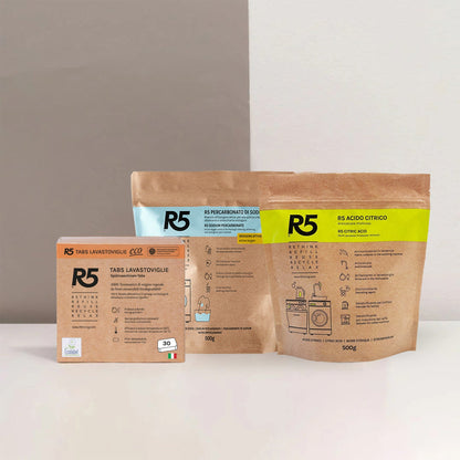 packshot — Kit completo R5 Tabs Lavastoviglie, Percarbonato e Acido Citrico