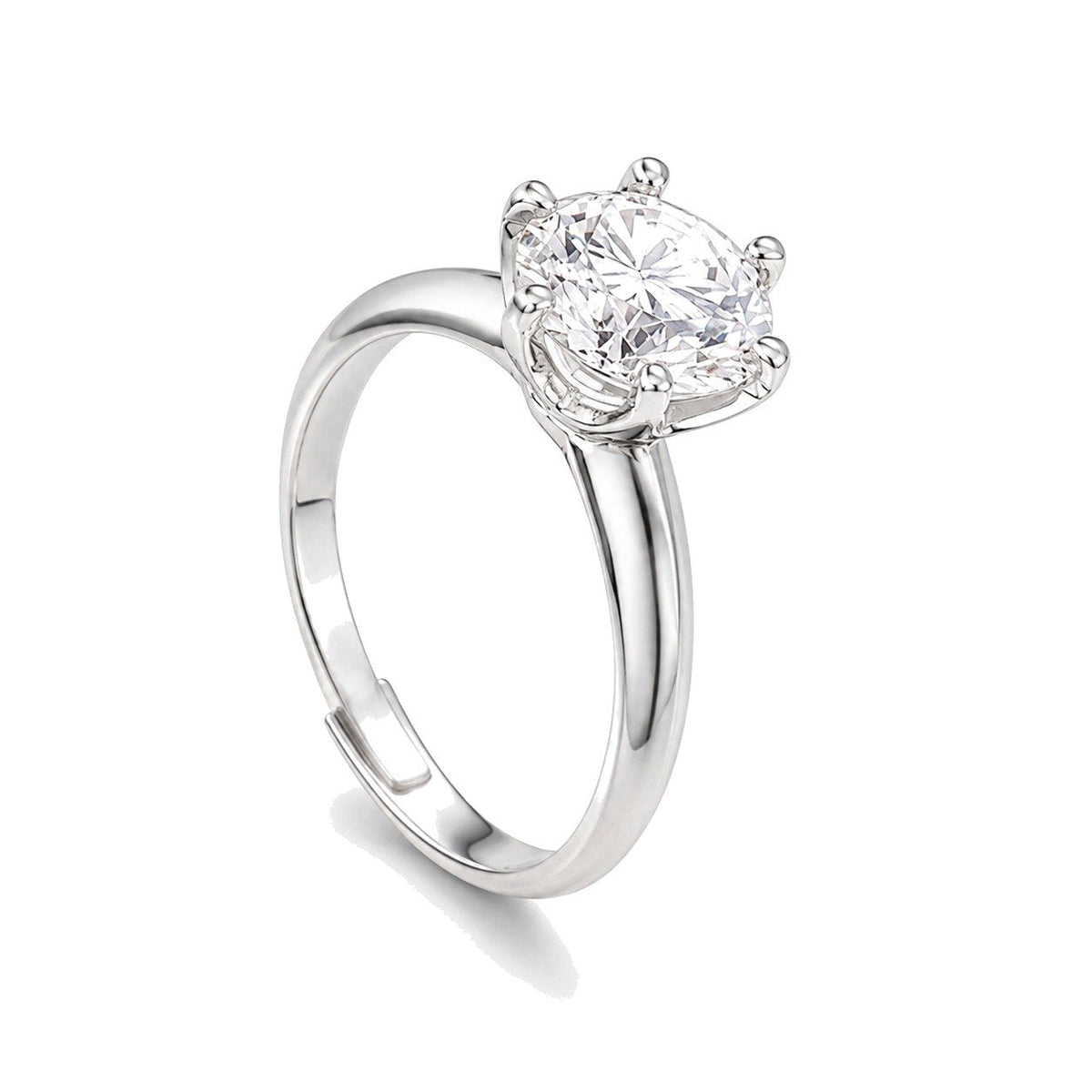 packshot — Solitario Lucenta™ – Anello in Moissanite Taglio Brillante, Regolabile