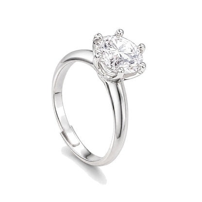 packshot — Solitario Lucenta™ – Anello in Moissanite Taglio Brillante, Regolabile