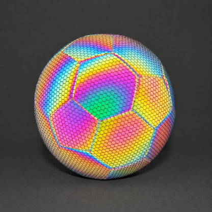 packshot — Pallone olografico taglia 5 – effetto arcobaleno con il flash