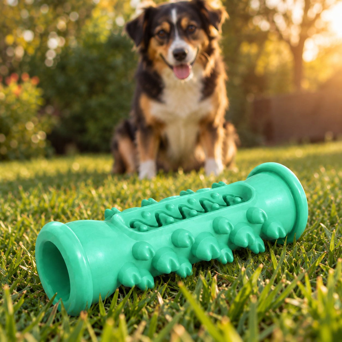 situation — Osso Spazzolino per Cani – Gioco da Masticare in Gomma Naturale con Scanalatura per Dentifricio