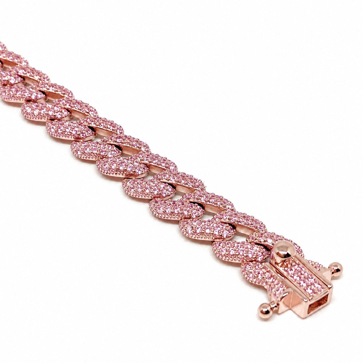 couleur Rosa — Bracciale Groumette Iced con Zirconi