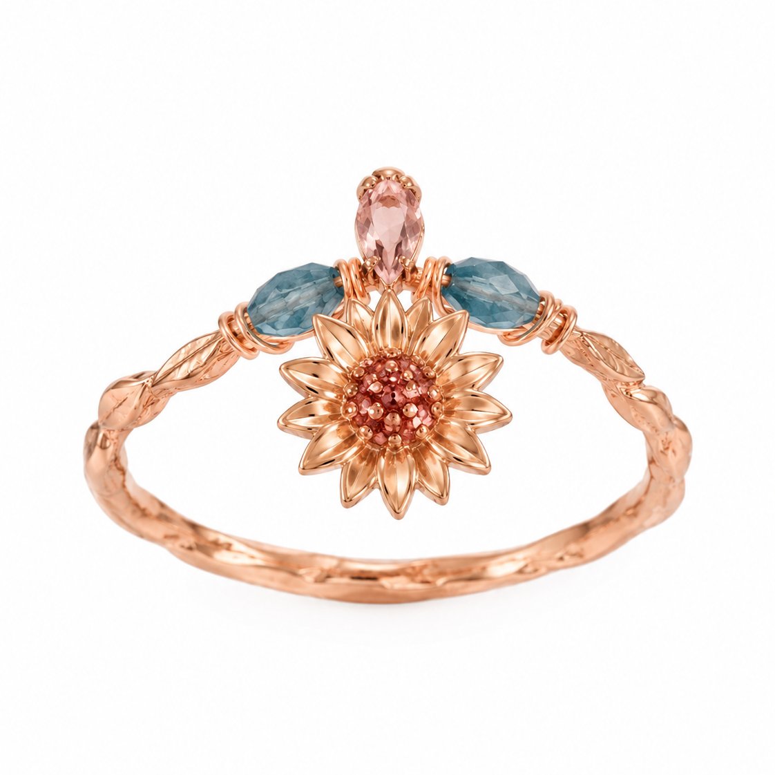 couleur Oro rosa — Anello Girasole con Ape Girevole – Taglia Unica Regolabile