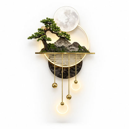 packshot — Quadro LED 3D Bonsai e Luna – Scultura Luminosa da Parete