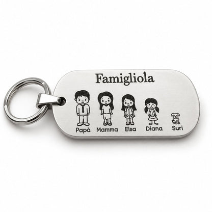 packshot — Portachiavi Famiglia Personalizzato – Inciso con i Nomi dei Tuoi Cari