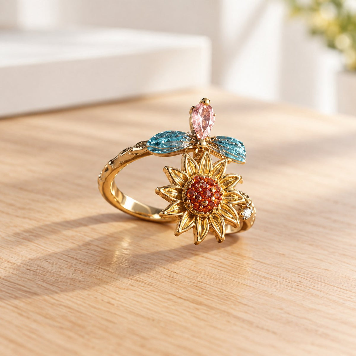 situation — Anello Girasole con Ape Girevole – Taglia Unica Regolabile