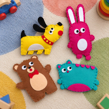 situation — Kit Cucito Animali in Feltro per Bambini – Pezzi Pretagliati e Ago a Punta Tonda