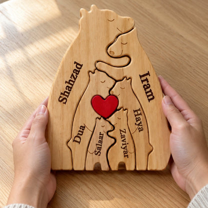 situation — Puzzle Famiglia di Orsi in Legno Personalizzato