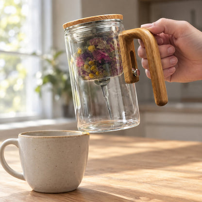 situation — Teiera Magnetica™ in vetro borosilicato con infusore e manico in legno