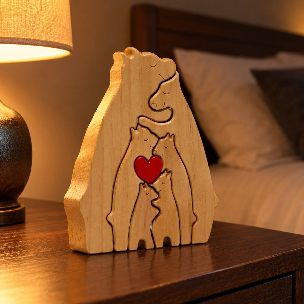 situation — Puzzle Famiglia di Orsi in Legno Personalizzato