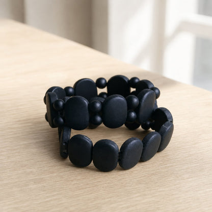situation — NeroBian™ – Bracciale in Pietra di Bian Naturale, Elastico, Uomo e Donna