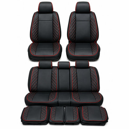 packshot — Set Coprisedili Auto in Pelle Premium – 9 Pezzi