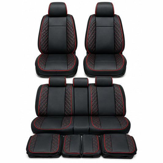 packshot — Set Coprisedili Auto in Pelle Premium – 9 Pezzi