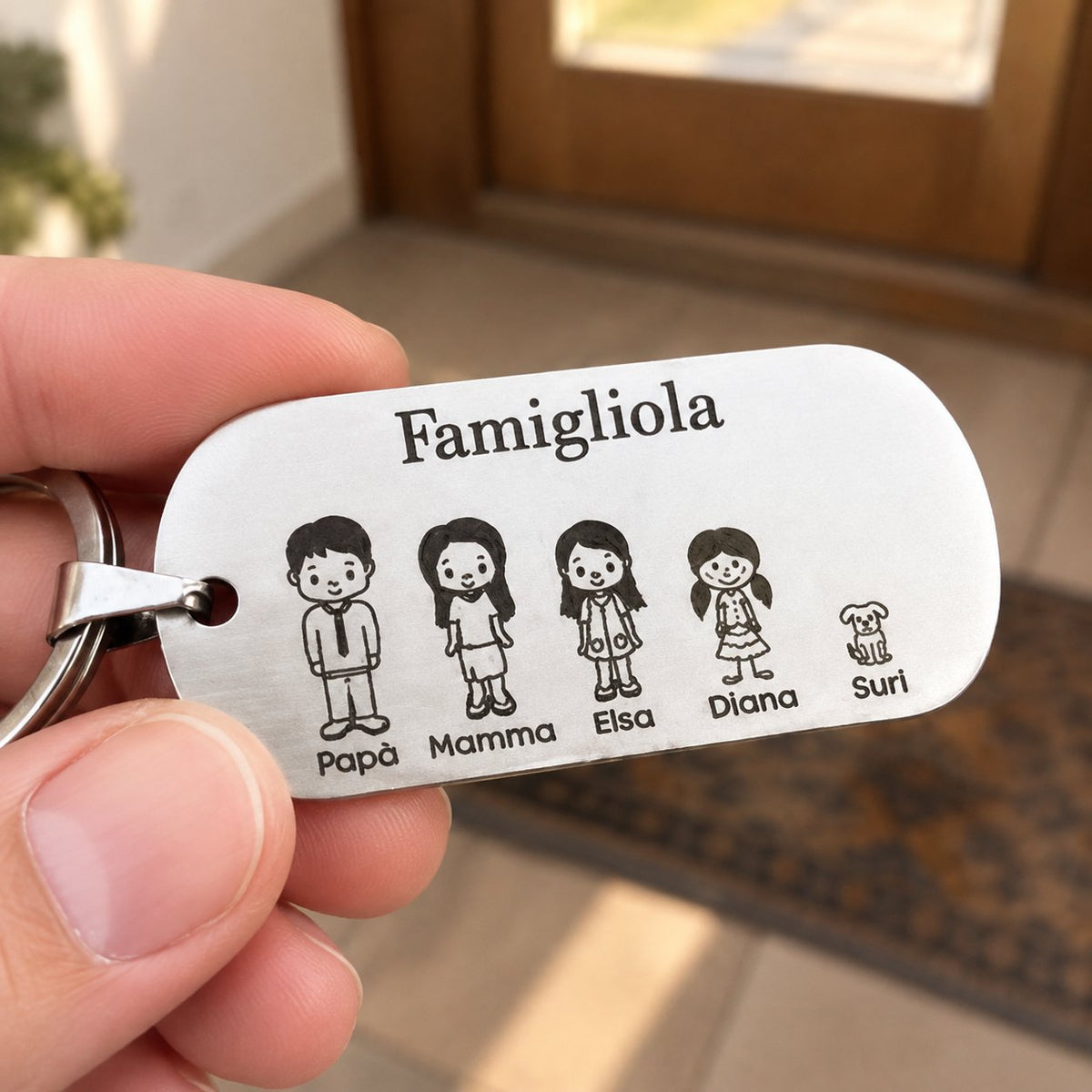 situation — Portachiavi Famiglia Personalizzato – Inciso con i Nomi dei Tuoi Cari