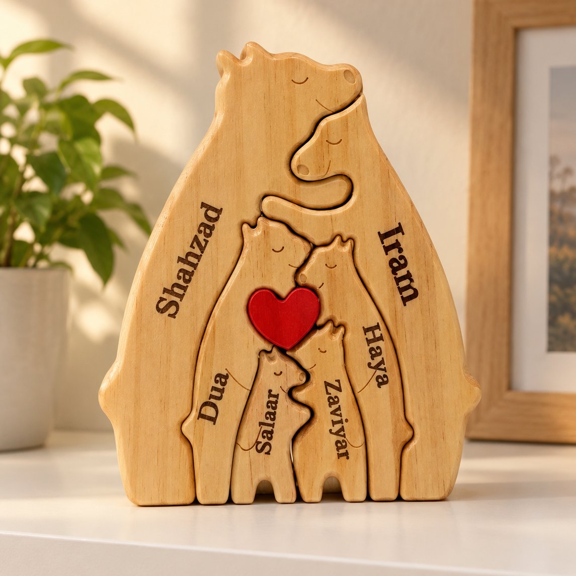 situation — Puzzle Famiglia di Orsi in Legno Personalizzato